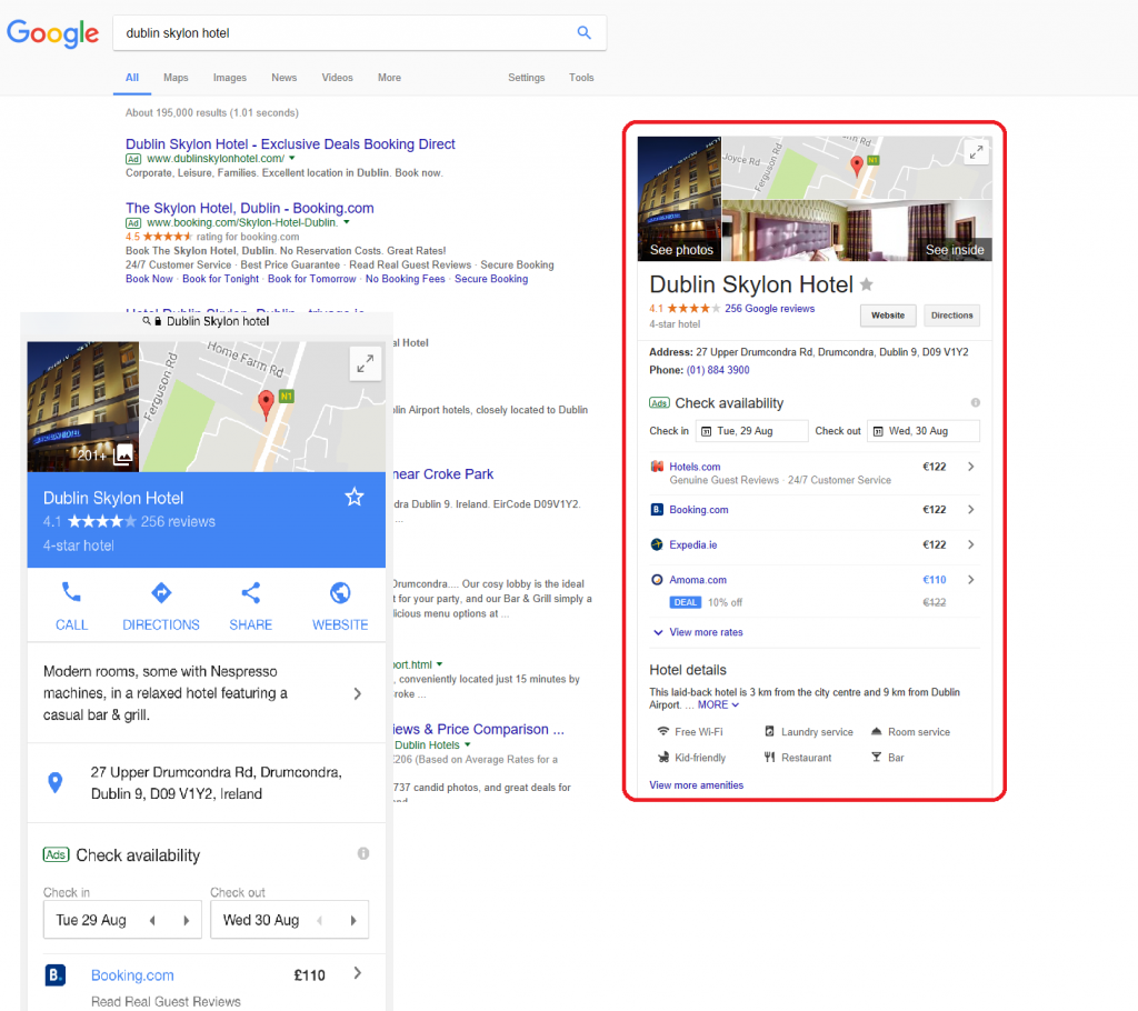 ¿Qué es Google My Business y que puede aportar a mi negocio? 3 panel de Dublin Skylon Hotel Google Mi Negocio