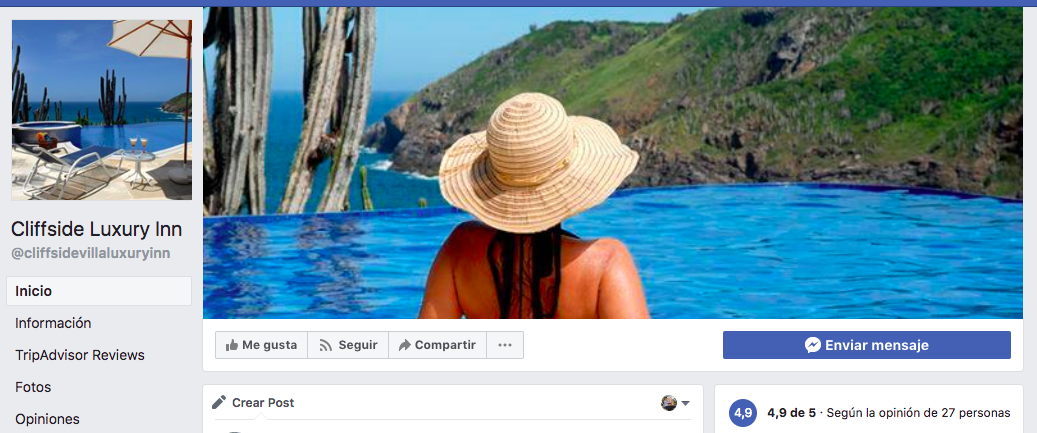 Un resort de lujo en Facebook