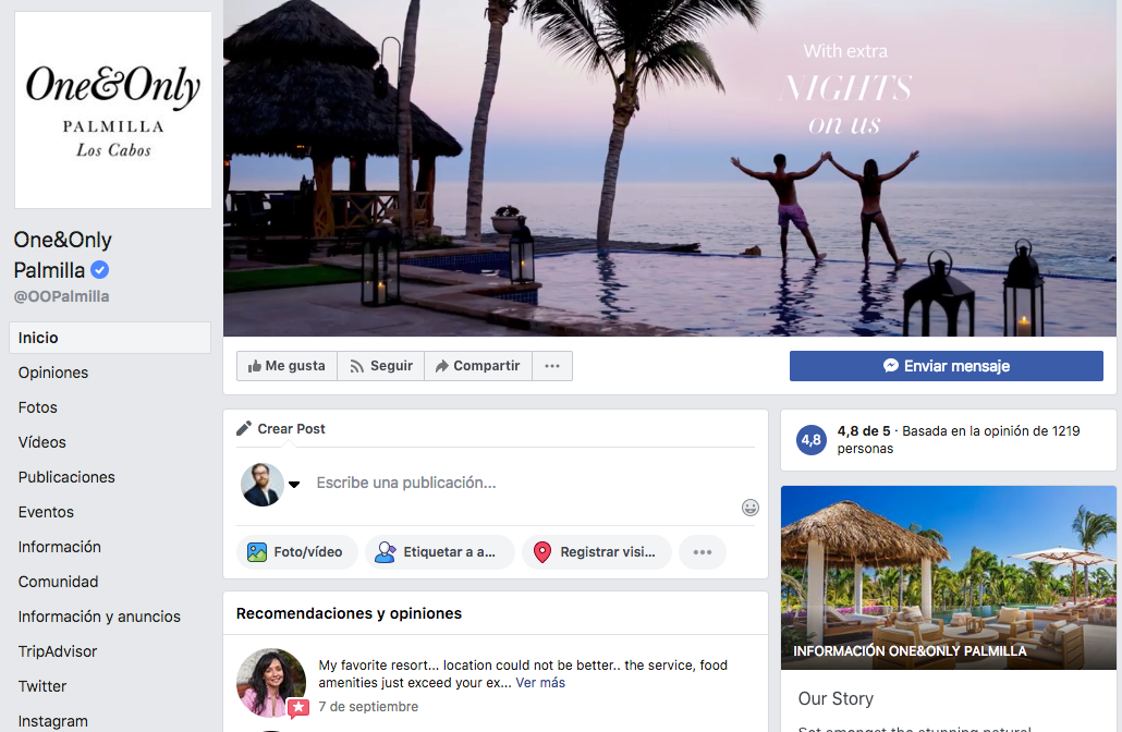 Tu resort en Facebook